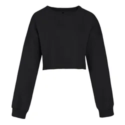 Wholesale Long Sleeve Plain Pullover Oversize Short Crop Top Hoodie Long-sleeved Woman Hoodie