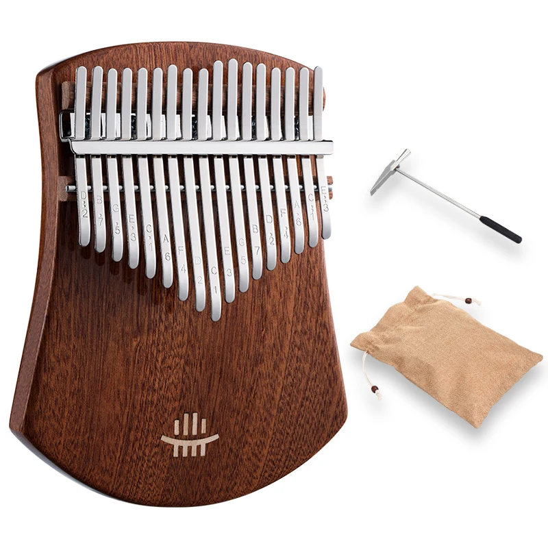 Hluru Wholesale Kalimba 17 Key Thumb Piano Kalimba Musical Instrument Body KA17-Sapele