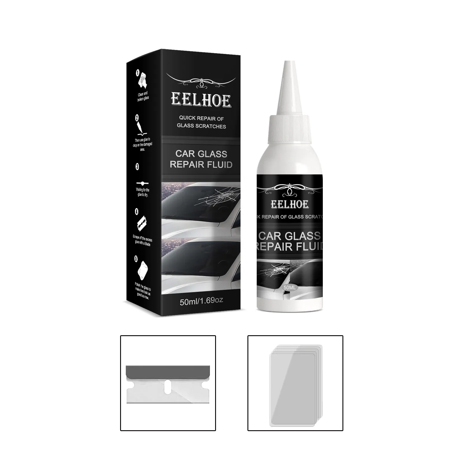 Easy to use Auto car windscreen glass repair glue Windshield crack repair kit