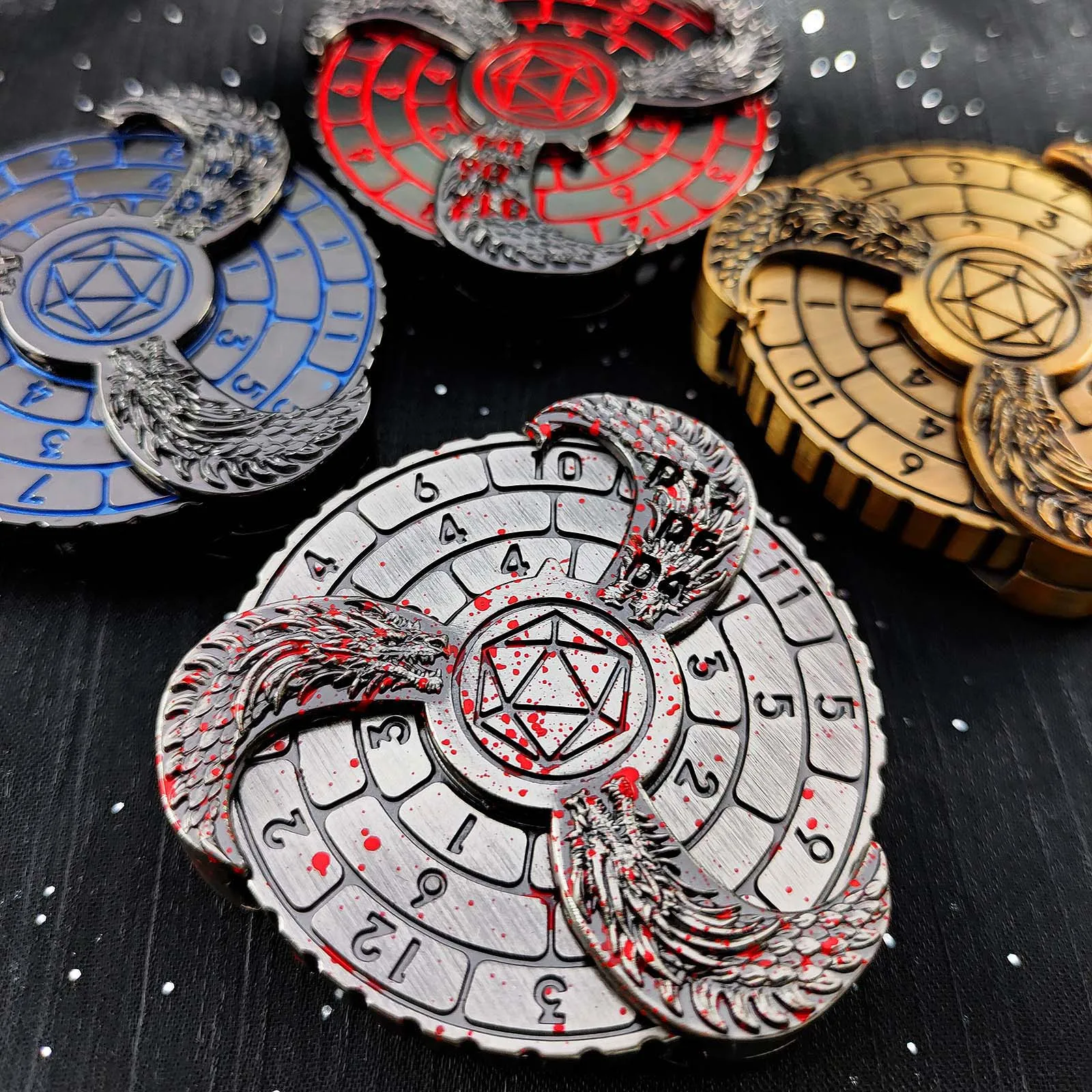 LM Fidget spinner Metal dnd dice Dungeons and Dragons спиннинговые кости с бесплатной упаковочной коробкой для хранения