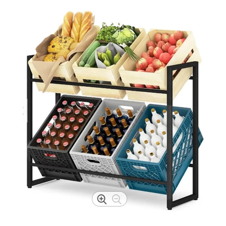 Custom Metal Beverage Crate Display Rack Beverage Crates Bottle Shelf Brand Beverage Crate Rack Display Stand