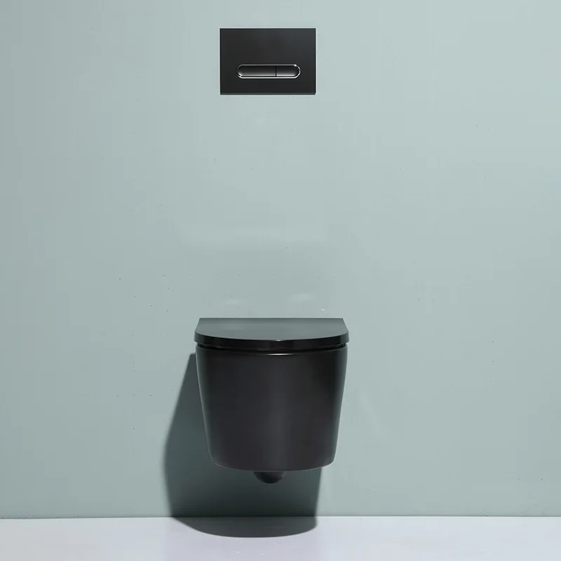 china factory matte black color wall hung toilet rimless toilet suspendus toilette wc