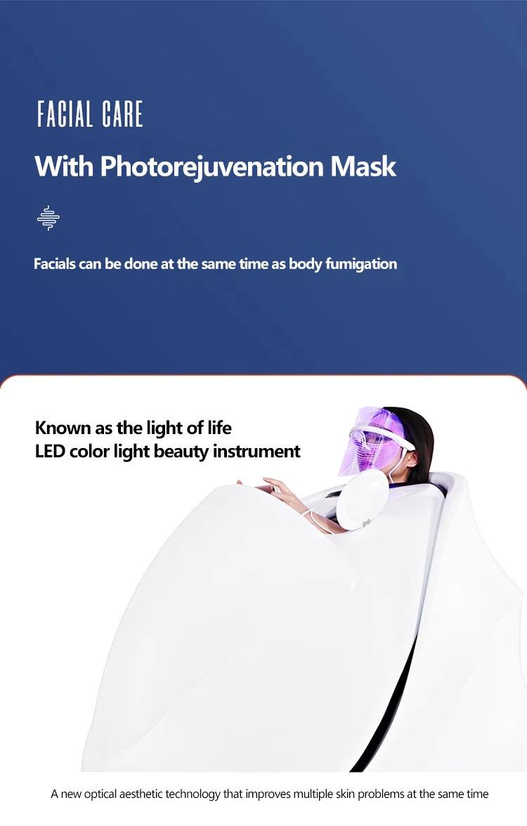 Multifunctional Sauna Capsule Ozone Slimming Spa Capsule Far Infrared Acrylic Colored Light Therapy Ozone Sauna Spa Capsule