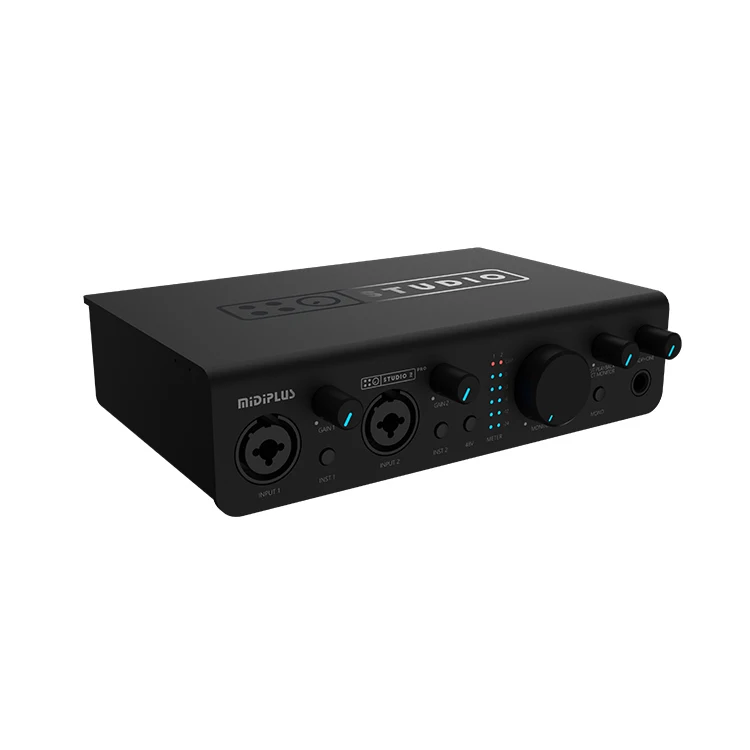 MIDIPLUS Smart Audio Interface 2In2Out Configuration Meets Computer Recording & Live Streaming Needs Usb Plug-And-Play