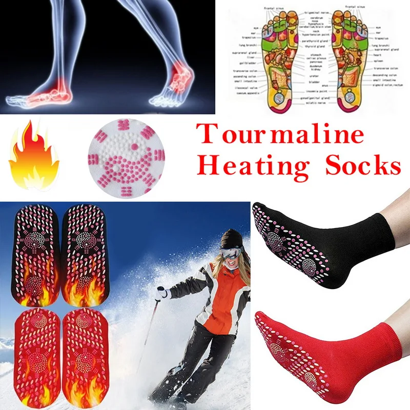 Epsilon acupressure tourmaline bio energy nano infrared ceramic magnetic socks therapy massaging negative ions socks