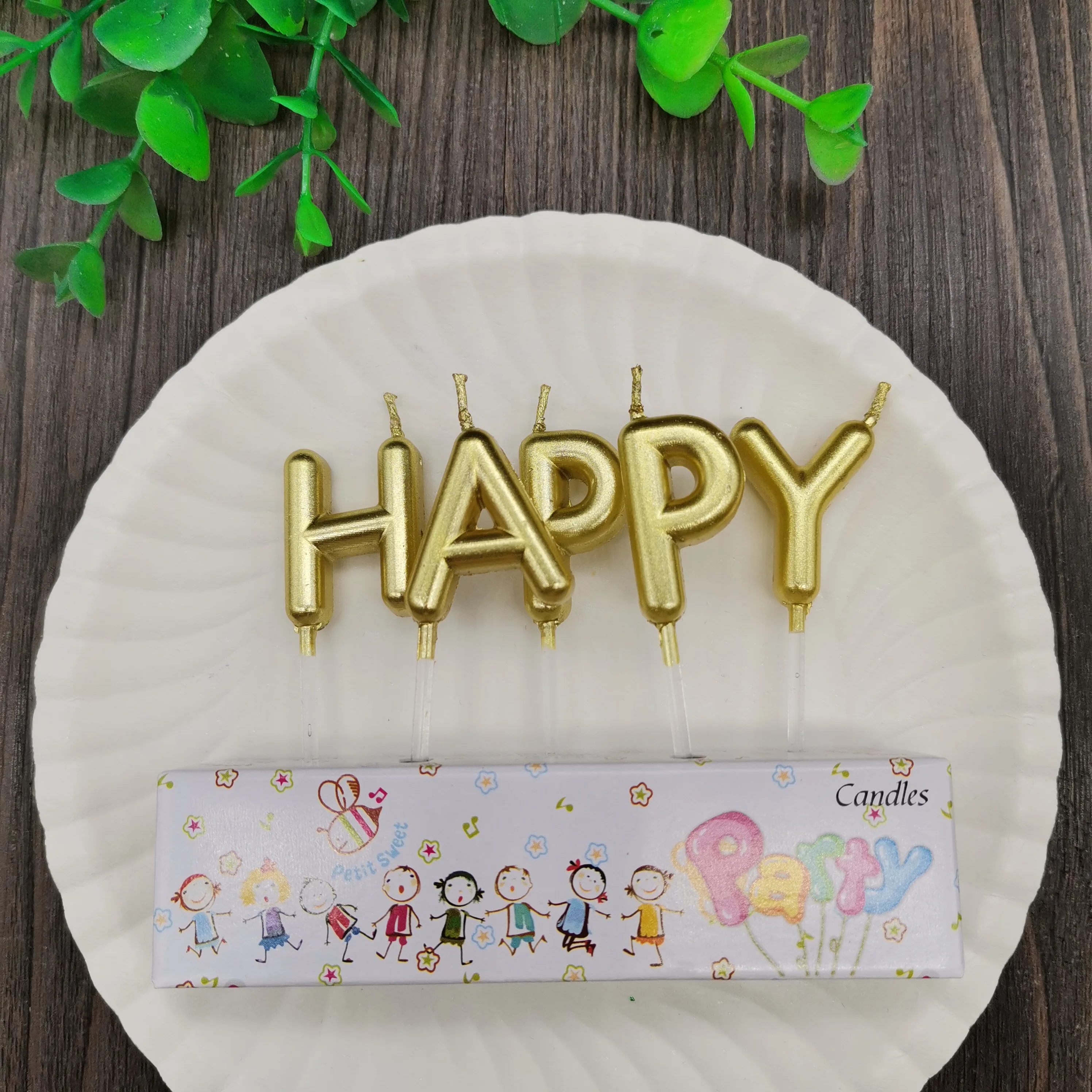 Wholesale Decoration Birthday Happy Candle Gold Letters Alphabet With Word Shape