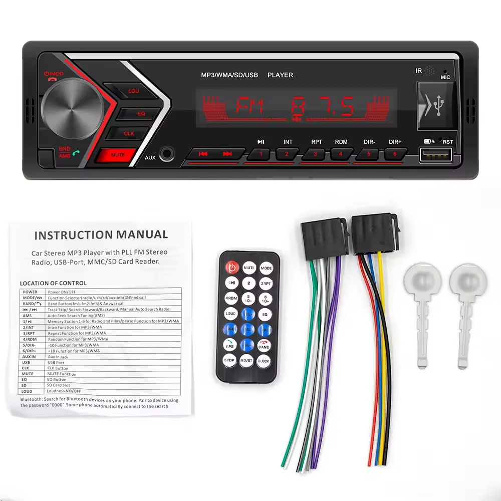 Model 505 Universal 1din Car Radio Stereo Audio Mp3 Player With Fm Bt Usb Aux For Car Dashboard Player
