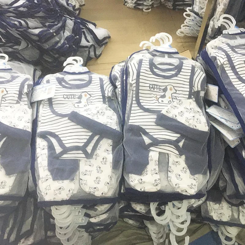 2023 baby boy and girl wholesale assorted branded new born designer baby fashion clothes 6 pcs gift set