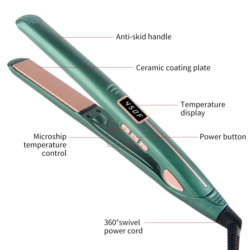 PRITECH Coating Fast Heating Electric Hair Straightener Planchas De Cabello Dual Voltage Ceramic Flat Iron LED Customized 48W