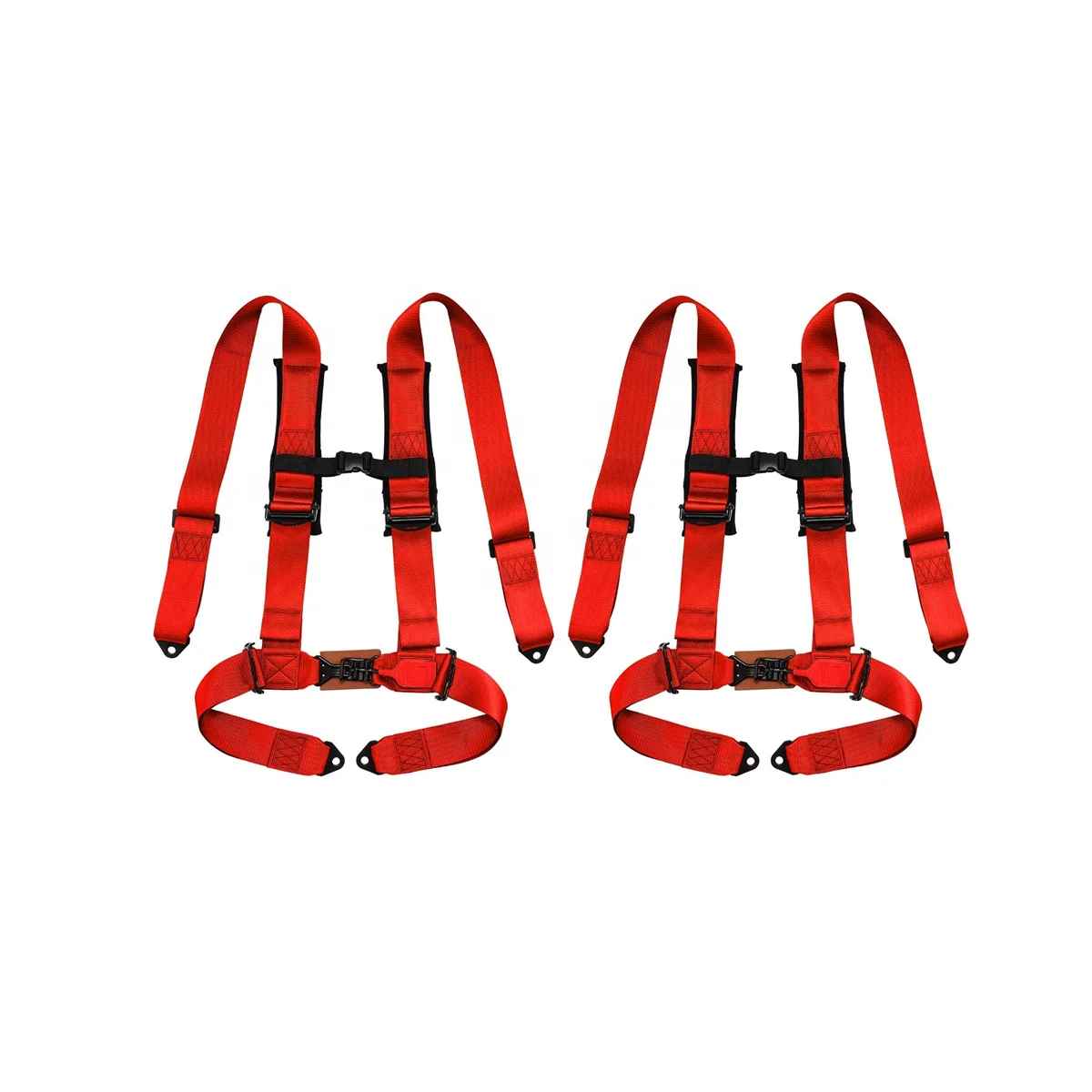 Jiabeir Universal 3 Inch 4 Point Red Polyester Car Racing Harness Bucket Seat Belt