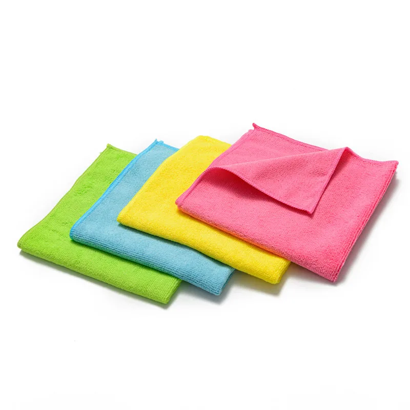 Wholesale Microfibre Colorful 200gsm 300gsm 30x30cm Drying Detailing Absorbent Soft Cleaning Cloth Towel for Car and Kitchen