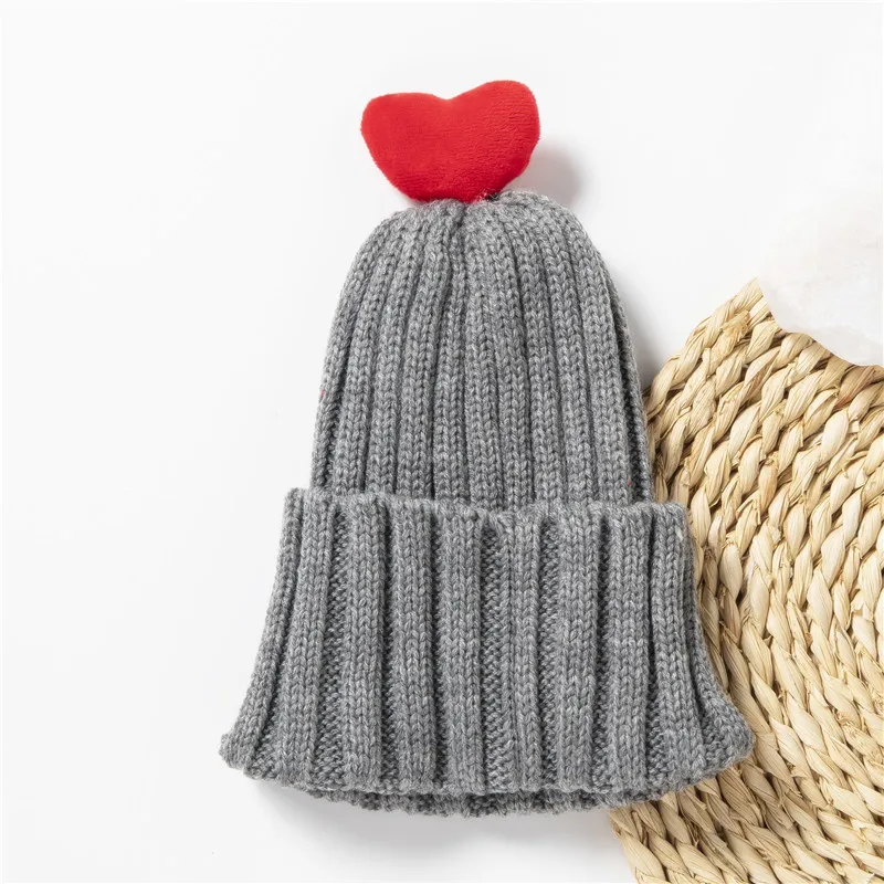 Factory direct new knit hat for baby Korean outdoor cute warm flanging spot discount knitted baby hats
