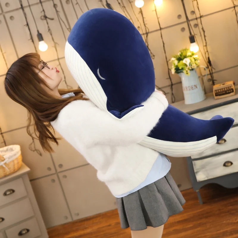 New Arrival Custom Baby Blue Whale Pillow Ocean Fish Plush Toy Stuffed Animals Plush Whale