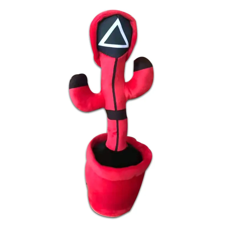 New arriving Cheap Christmas present Squid Game Singing Dancing Flashing Recording Cactus Toys from the series squid