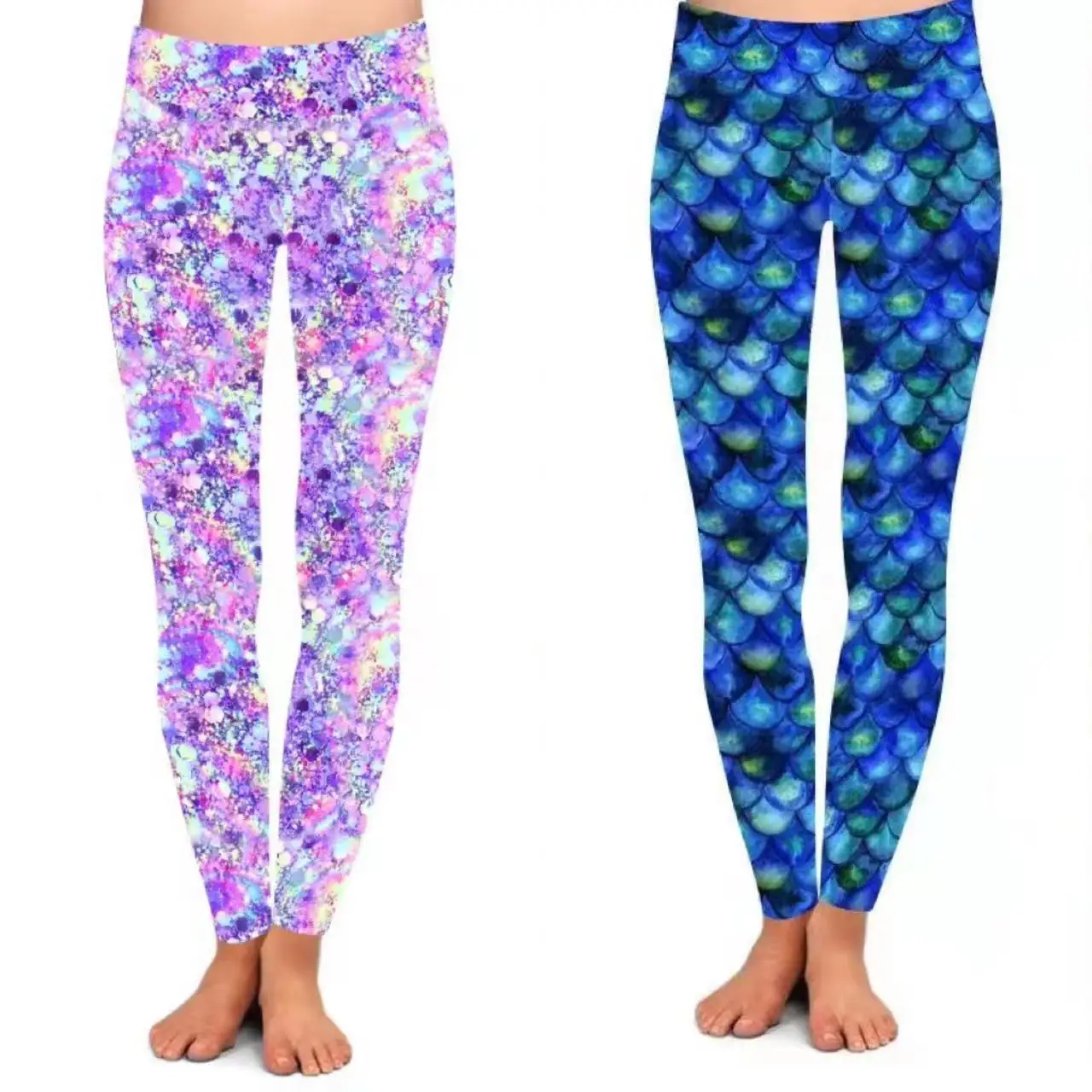 Dropshipping Custom design OEM 92% Polyester 8% Spandex Dream catcher Feather Palm leaf Printed Leggings