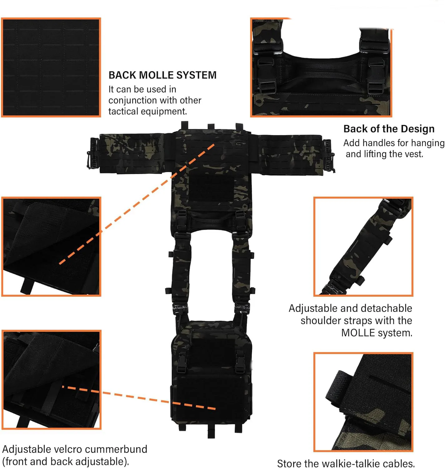 BSCI factory OEM custom logo quick release nylon training gear Harness Mounted tactical vest