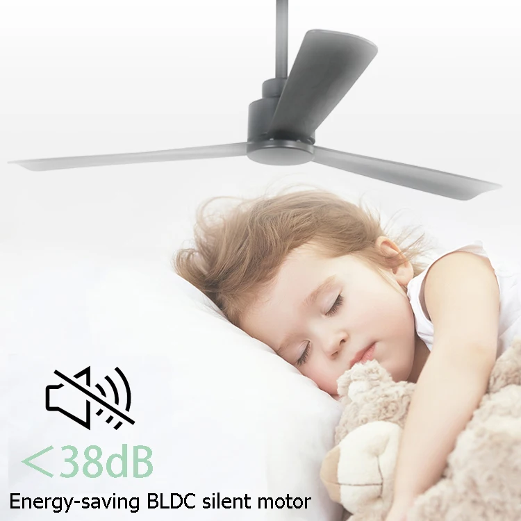 Hot Sale Morocco Morden High Class Japan DC Inverter Motor Good Airflow 3 ABS Blades Remote Control Ceiling Fan For Hotel