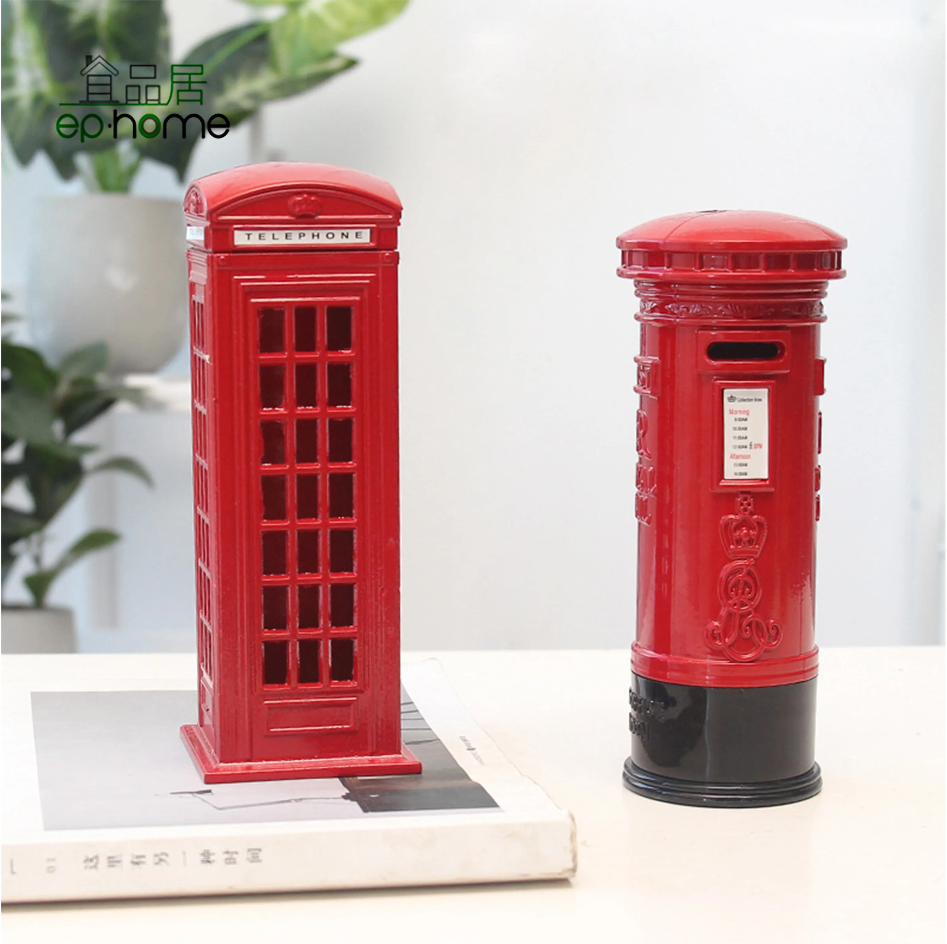 Red Telephone Booth Piggy Bank, London Piggy Bank,Postal Money Pot Strange New Creative Safe Coin Money Box