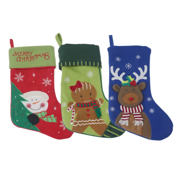 New Fashion Custom design high quality promotional Wholesale Red Christmas hanging decoration gift socks