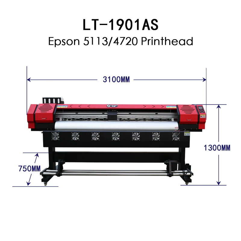 Letop 1.9meters Large Format Dye Sublimation And Transfer To Fabric I3200 4720 Inkjet Sublimation Printer