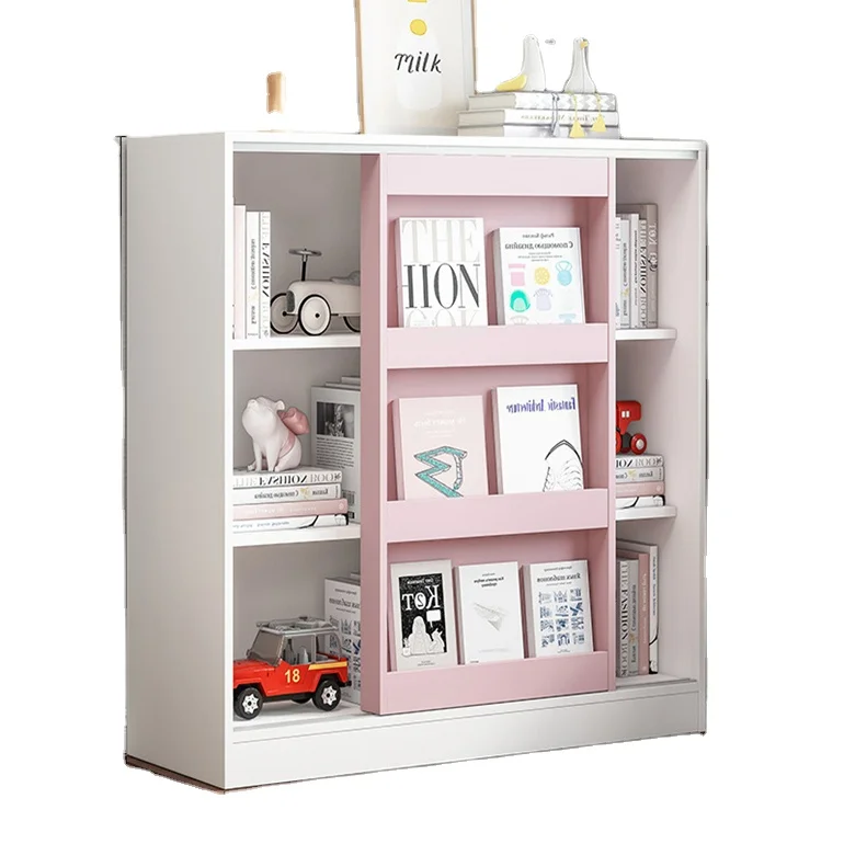 Симпатичная Цветная детская книжная полка, книжный шкаф для компакт-дисков, китайский производитель, детский книжный шкаф для хранения, деревянная современная детская книжная полка