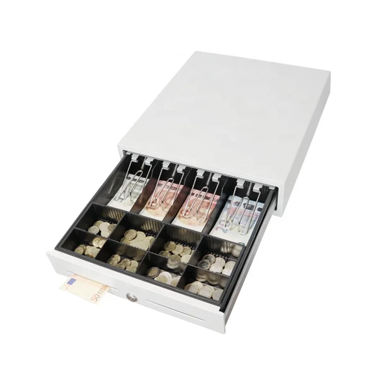 MK-350 electronic cash drawer 4 bill 8 coin safe cash register machine for supermarket