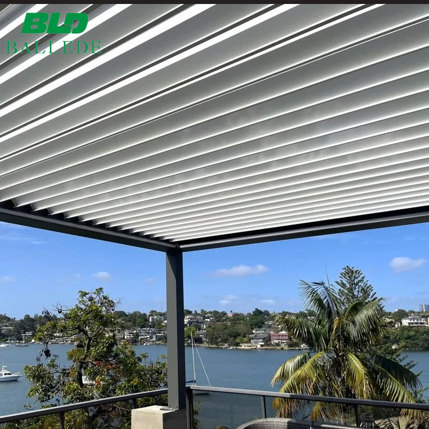 High-End Motorized Aluminum Pergola Roof Kit Patio Cover with Motorized Roof System