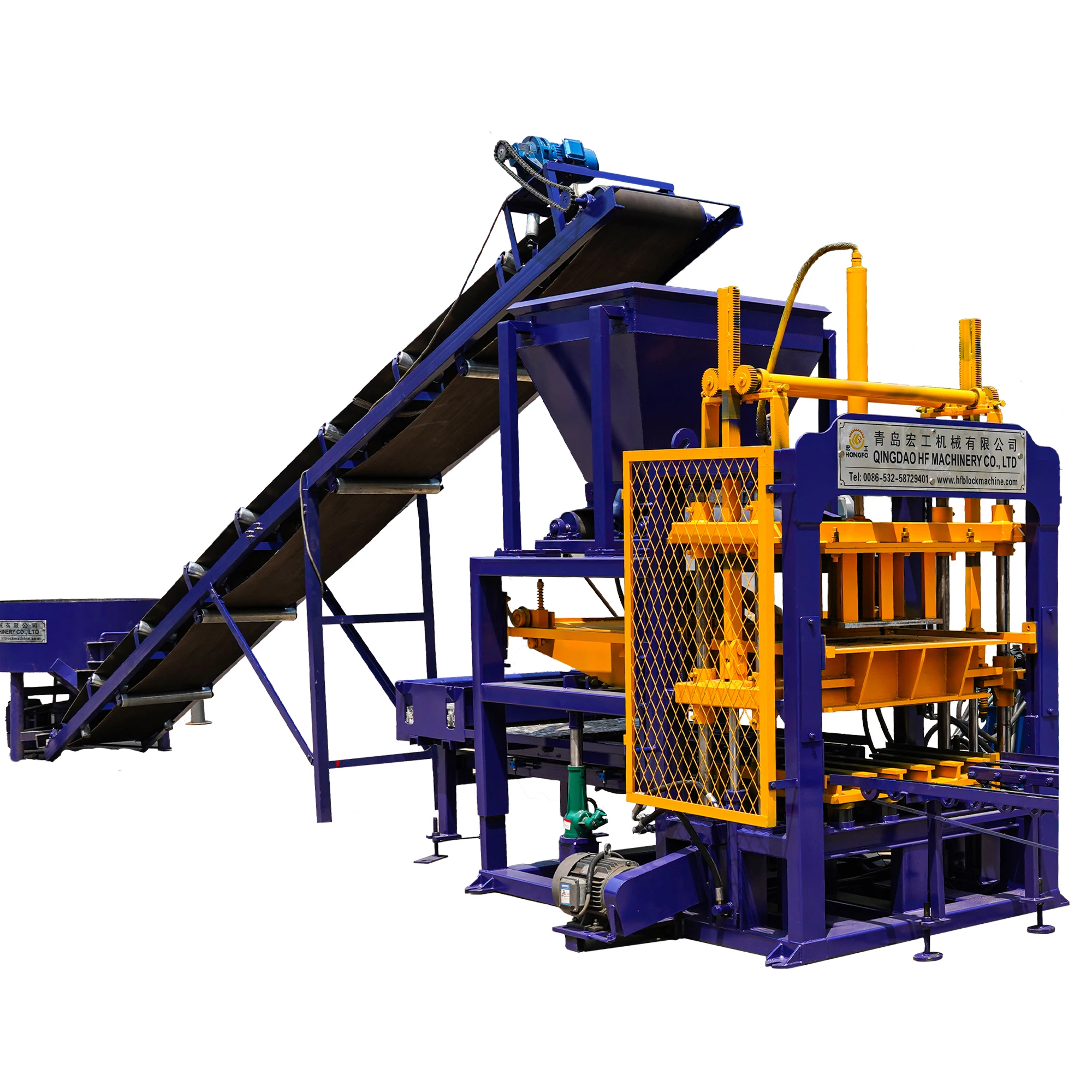 Automatic Manual Paver Interlocking Brick Block Making Machinery QT4-16 Hydraulic Vibration Concrete Cement Hollow Solid Global