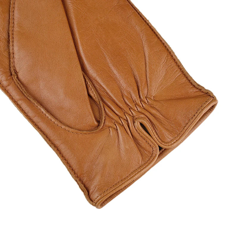 Fashion Classic Sheepskin Touchscreen  Driving Leather Gloves Men Winter Gloves Warm Wool Lined Black Brown