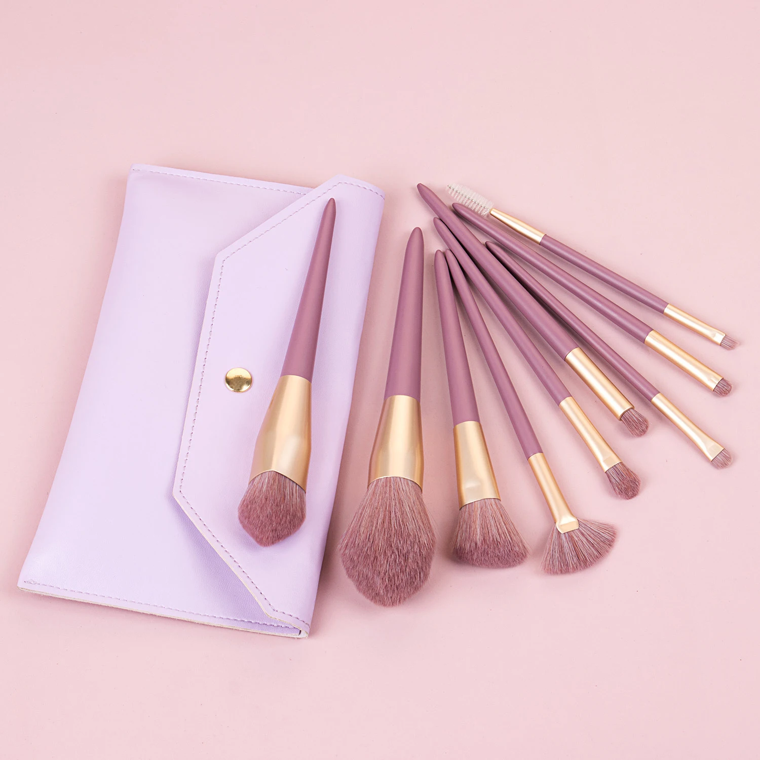 High Quality Eye Brushes Set Fenty Kabuki Makeup 2021 Rose Gold Private Label