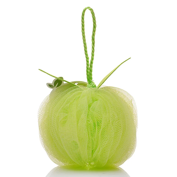 Wholesale40g Mix Color Bath Shower Ball Loofah Body Scrubber Cleaning Exfoliating Mesh apple shape Bath Sponges