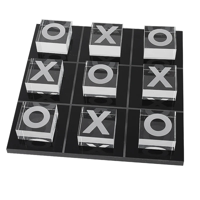 Изготовленный на заказ высококачественный прозрачный роскошный акриловый Tac Toe Игровой Набор для семейных игр-головоломок