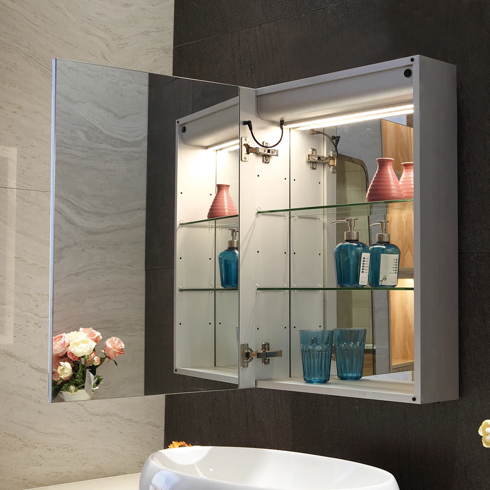 Оптовая продажа, поверхностный настенный противотуманный индивидуальный умный светодиодный шкаф для медицинских и ванных комнат