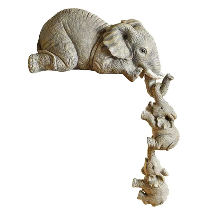 Cute Elephant Figurines Collection Hand-Painted Collectible Animal Sculpture for Living Room Bedroom