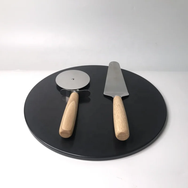 Глазурованный черный керамический кордиеритовый прямоугольный камень для пиццы удерживающий тепло не пятнистый выпечки хлеба размер OEM духовки гриля