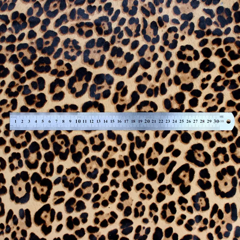 custom made natural leopard print cow hair genuine leather material for shoe making
