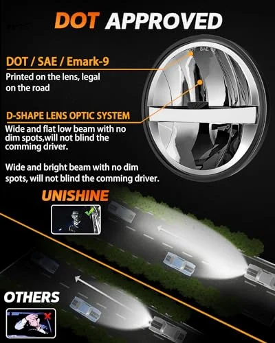 New Design 5.75 Inch LED Headlights 4PCS White DRL H4 Hi/Low Headlight Plug and Play