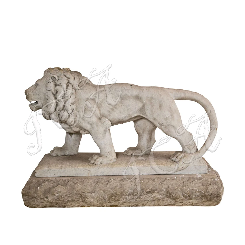 Life Size Animal Statue Outdoor Garden Natural Black Stone Marble Lion Sculpture