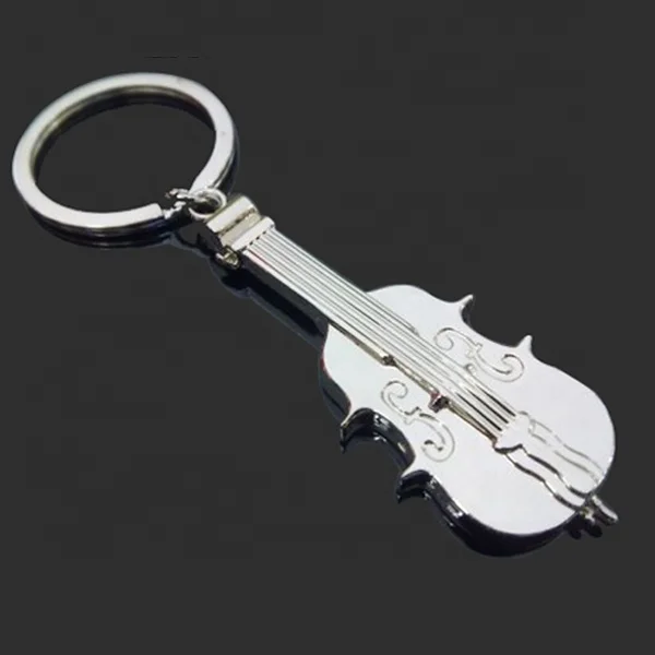 Wholesale mini guitar music note keychain violin keychain