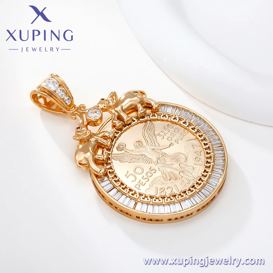 X000897191 XUPING Jewelry Luxury Trendy Coin Pendant 18K Gold Plated Pendant Fashion Jewelry Pendants