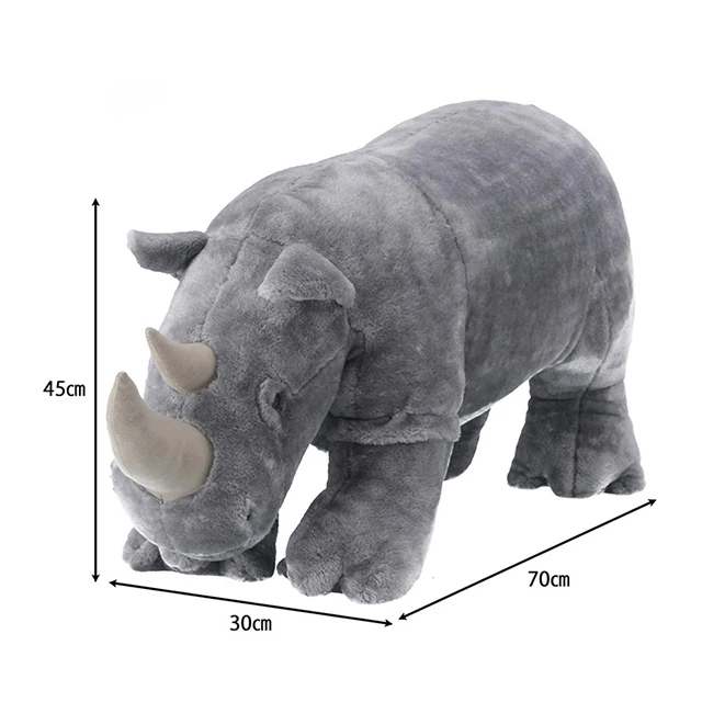 Wholesale Stuff  Free Sample Rhino Red Green Stuffed Wild Shape Toys Magnet Lifelike Grey Plush Gray Giant Blue Animal Rhinocero