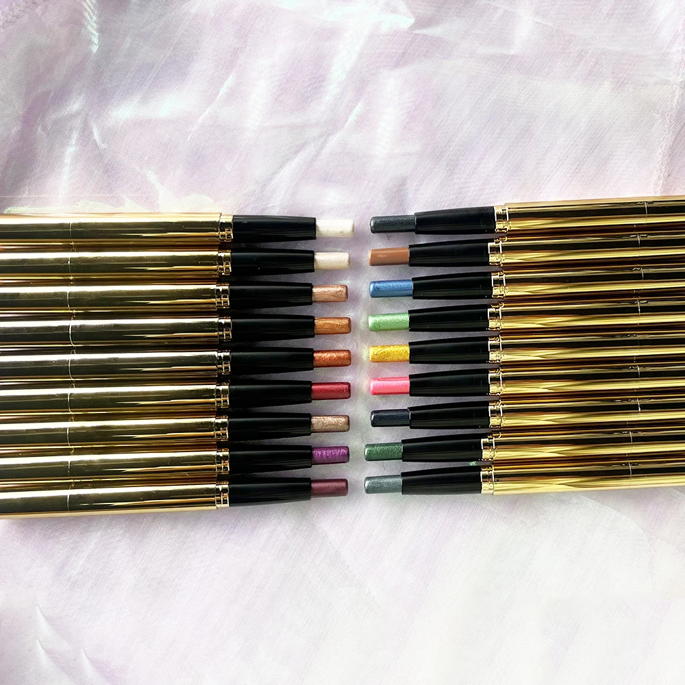 Gold Light Purple Pink Sky Dazzling Blue Geen Shimmer Eye Crayon Shadow Brightener Stick Pencil Pen