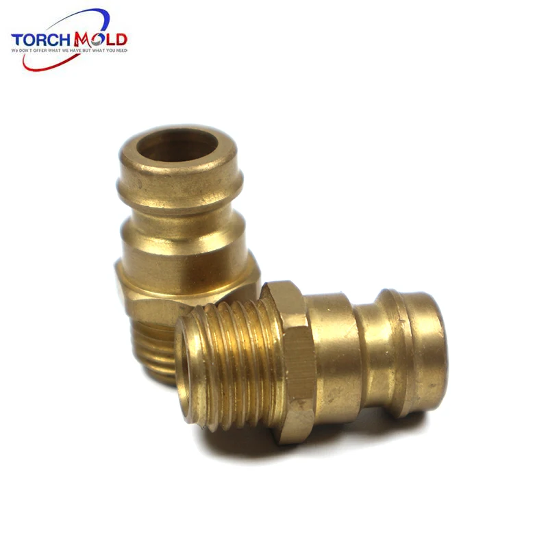 Automotive Non-standard brass connector male elbow copper pipe fitting cnc brass milling