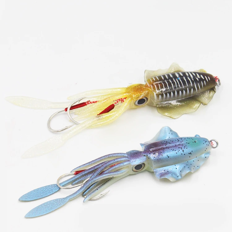 
Fishing Soft Squid Lure Luminous 15cm/60g UV Glow Squid Jig Artificial Fishing Lures For Sea Fishing Wobbler Bait 