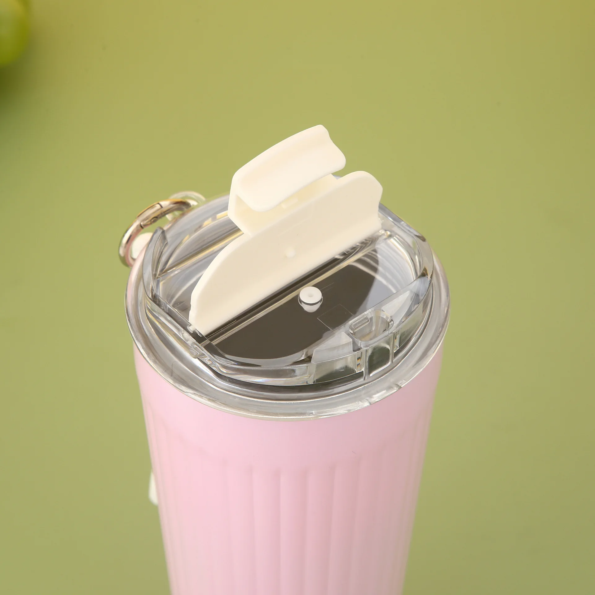 Stainless Steel 304 Vacuum Insulation Cup Striped Straight Bottle Double Drink Hand -Coffee MUG