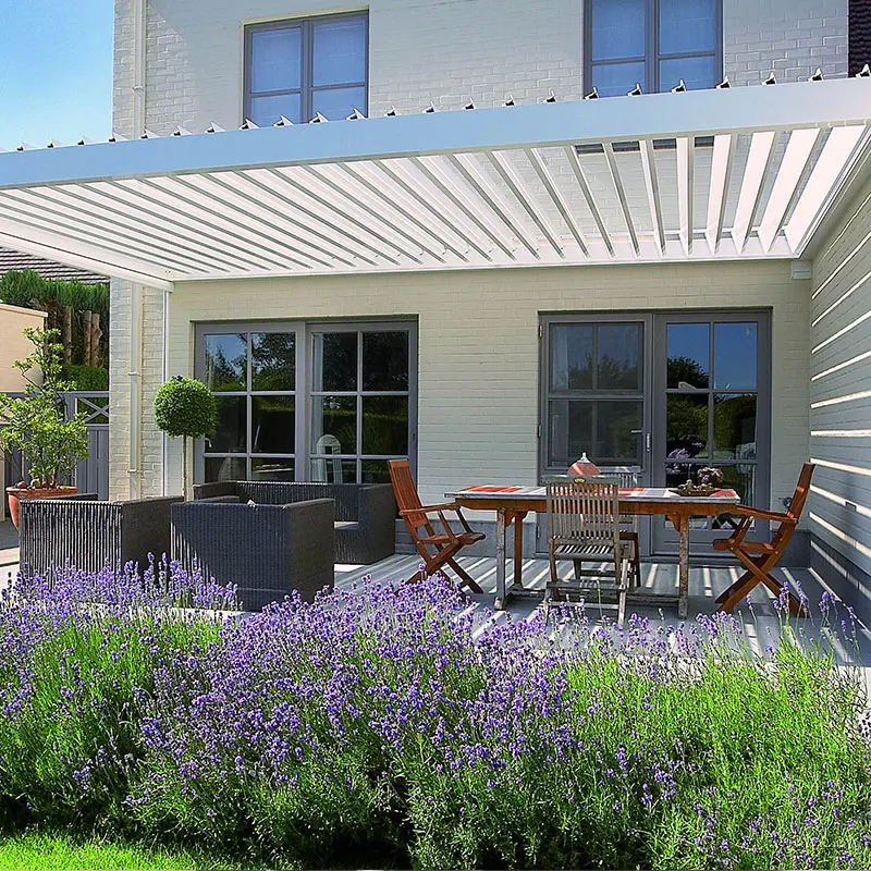 Easy Assembly Luxury Modern Outdoor Pergola Aluminium Waterproof Louver Roof Metal Garden Pergola