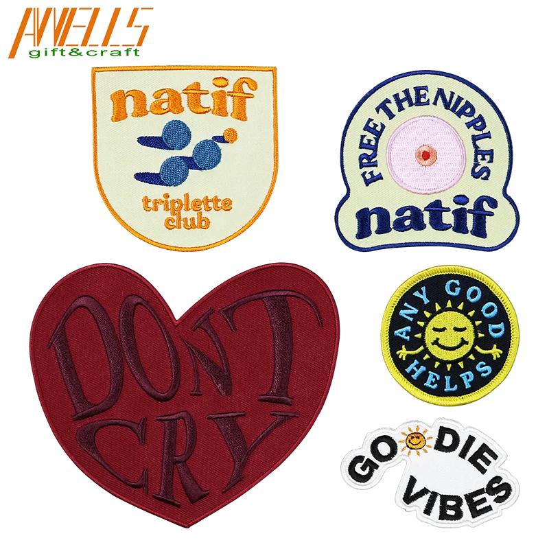 Wholesale Customized Embroidery Patch Products Embroidered Brand Logo Garment Patch Maker Custom Logo Laser Cut Embroidered