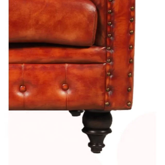 Chesterfield Genuine leather furniture industrial cafeteria single seat Sofa