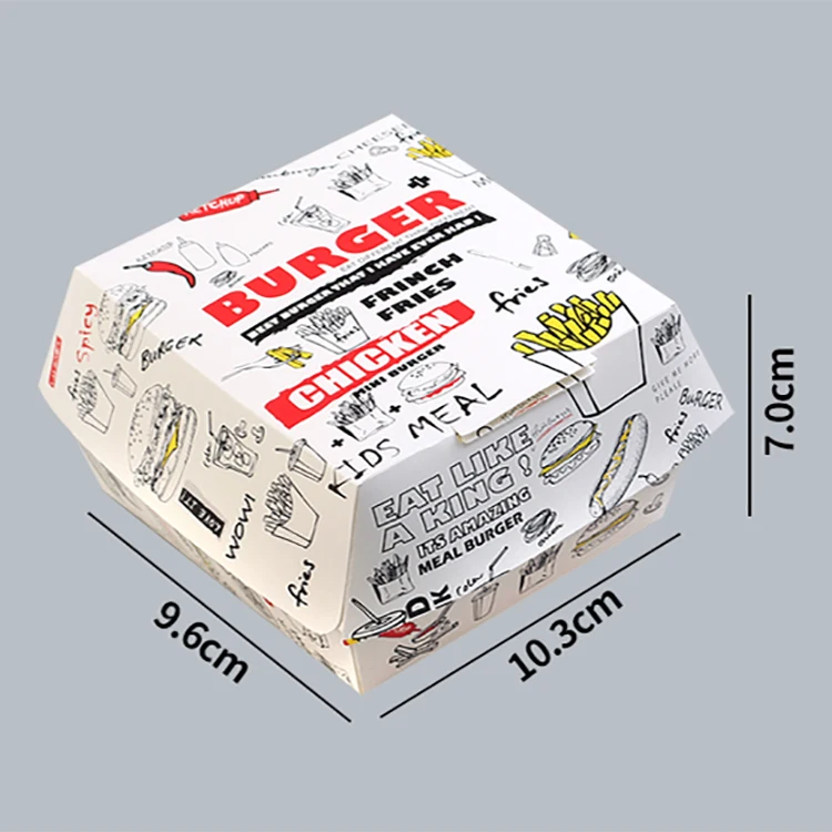 Disposable Printing Foldable Fried Chicken French Fries Chicken Nuggets Popcorn Chicken Hamburger Kraft Paper Food Box