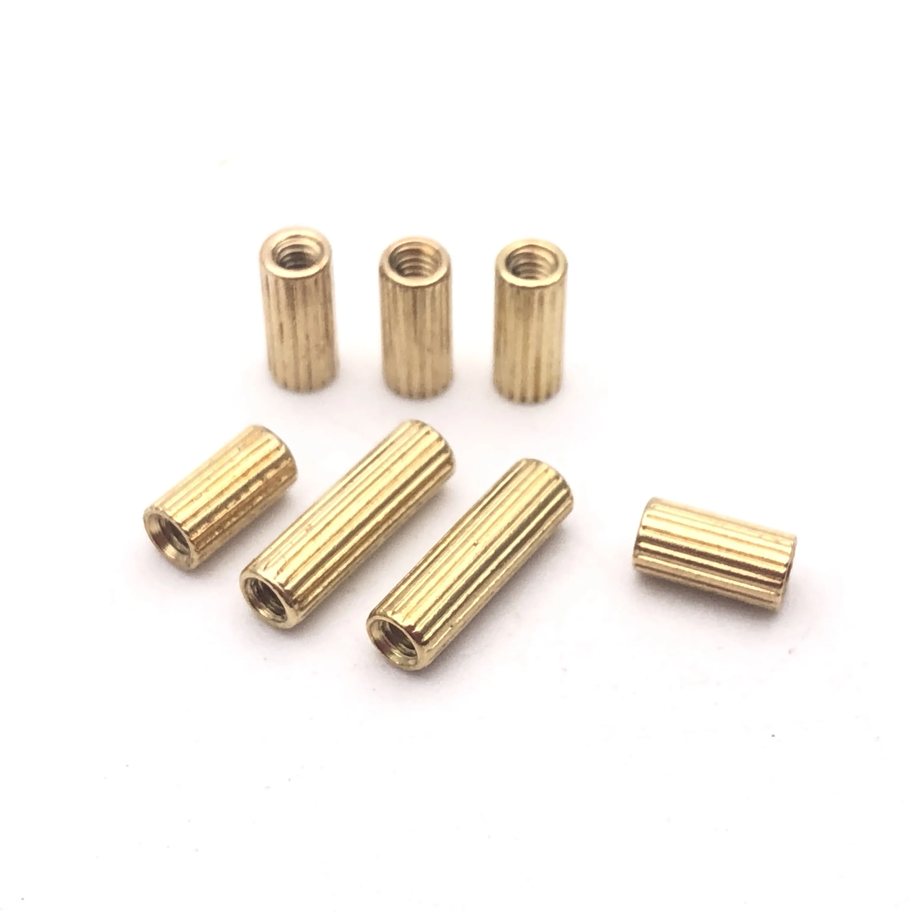 M2 Round Double-pass Stud Camera Stud brass Round Knurled standoff threaded spacer nut